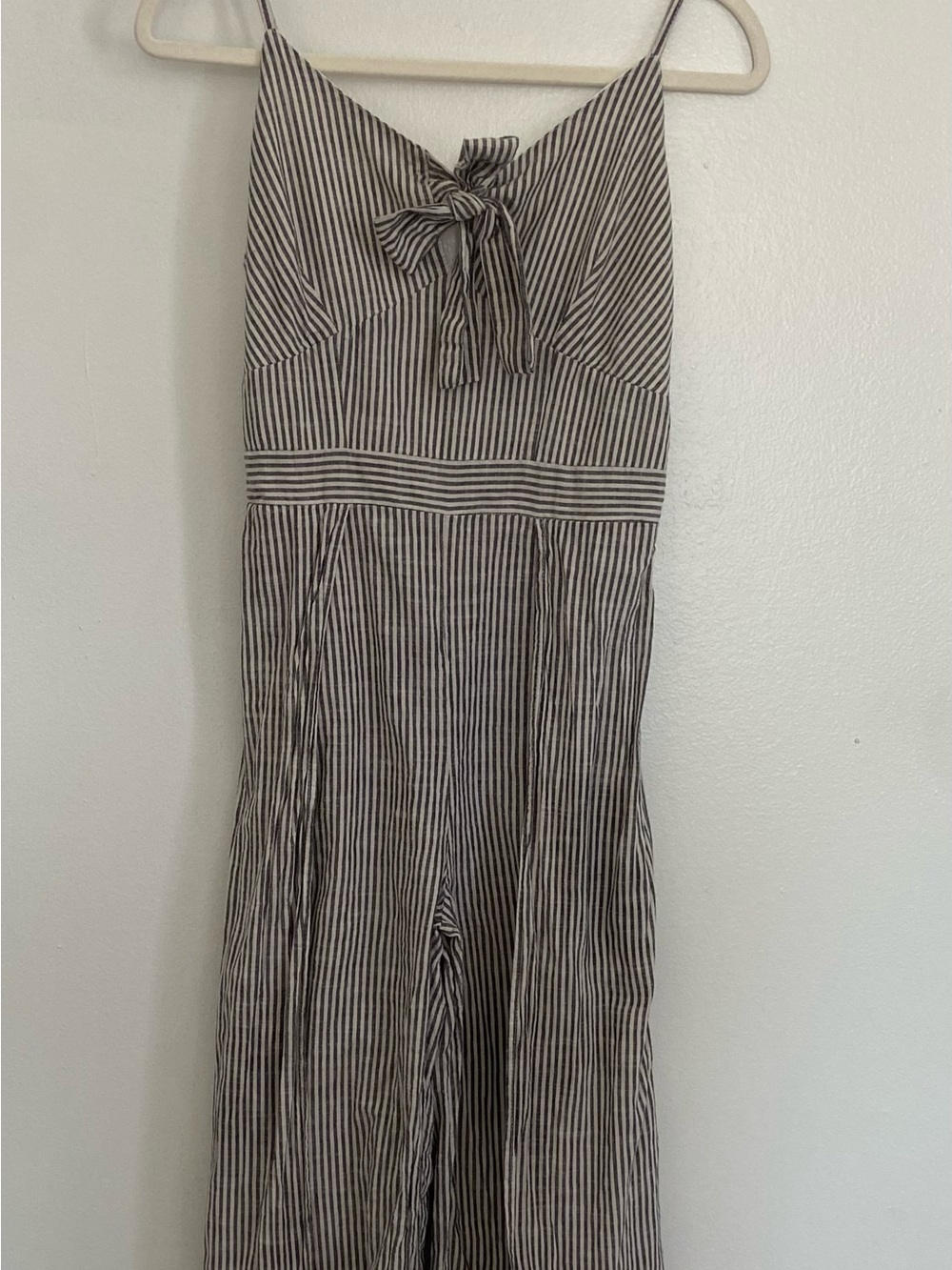 Japna Striped Tie-Front Wide-Leg Jumpsuit Medium